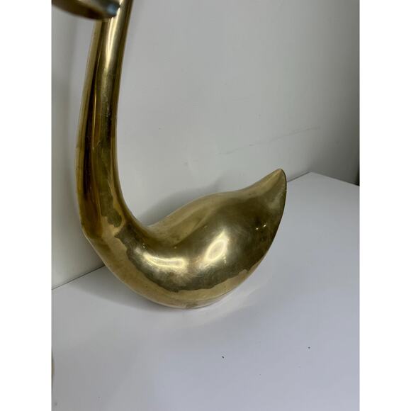 Stunning Pair Of Very Large Mid Century Modern Hollywood Regency Brass Swans, So - Picture 3 of 10